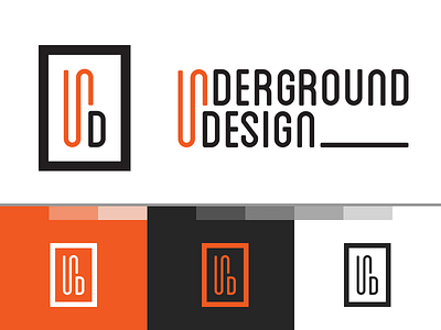 Underground Design Logo Tile black branding grey logo orange style underground