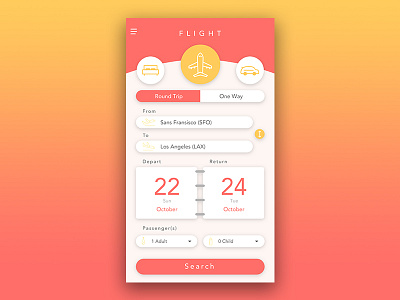 Travel App app debut flight gradation mobile ticket travel