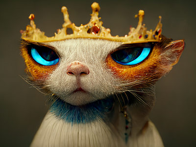 Queen ai artificial intelligence bossy bossy cat cat crown golden cat king queen royal royal cat