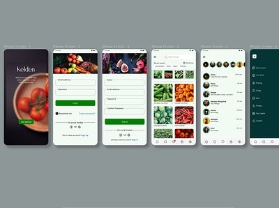 Vegetable Marketing App app branding design illustration prototype ui ux