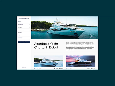 Yacht Rental aftereffects animation brand branding figma flat minimal rental ui uiux ux web website yacht yacht club