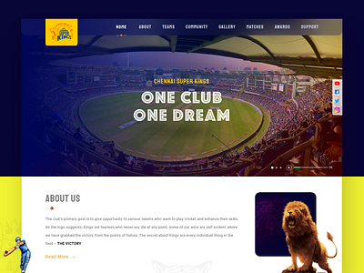 Landing page design about aboutus banner banner design chennai chennai designer cricket cricketer csk graphicdesign graphics king landing page design landingpage line line art productdesign ui website website design