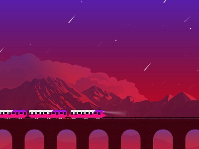 Life Is Like A Journey On A Train chennai designer illustration night train vignesh