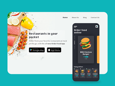 Online Order Food - Mobile App adobe xd appstore black burger chennai dark dark app dark theme dark ui food food app food ordering app googleplay illustration mobile mobile app mobile ui pizza uidesign vignesh