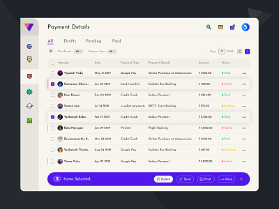 Bank App - Payment List Page