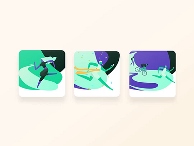 Fitness Illustrations for Modals animation app atlasgo completed custom illustration first completed fitness app gif goal illustration ios popup ui ux welcome