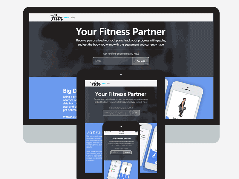 Fittr's Responsive Landing Page