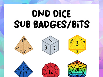 DND Dice Twitch Badges badges dice dnd gaming streaming sub badges twitch twitch badge twitch sub bafdges
