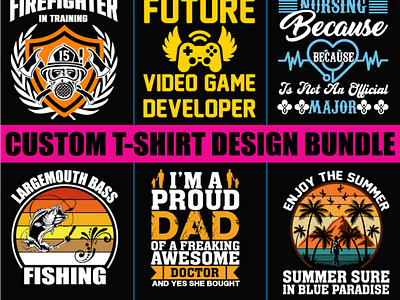 Custom T-Shirt Design custom firefighter game graphic design illustration summer typography vector
