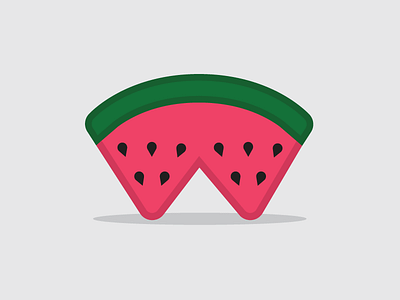 W is for Watermelon alphabet flat fruit illustration julieta felix lettering letters type vector w watermelon