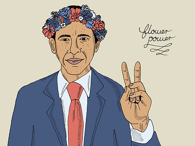 Yes we can cursive drawing flat flowers hand drawn illustration julieta felix lettering obama pastels politics