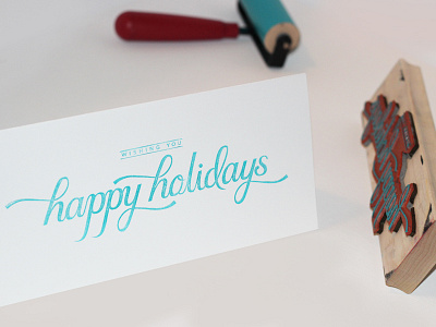 To my friends, with love card christmas cursive holidays julieta felix lettering print screen print stamp stationary typography xmas