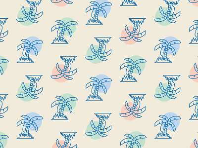 RGB palms pattern beach circle flat geometric illustration julieta felix monoline palms pattern rgb sun vector