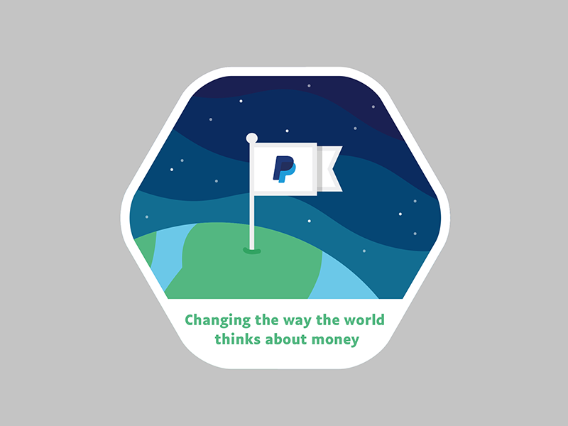 Sticker for PayPal badge emblem illustrator illustration sticker vector logo flag geometric gradient space paypal