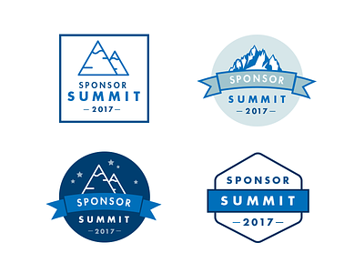 Make-A-Wish conference logo options badge blue children emblem geometric kids logo mountains ribbon stars vector