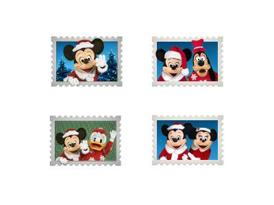 Disney stamps! 3d christmas composite holiday illustration photography stamps