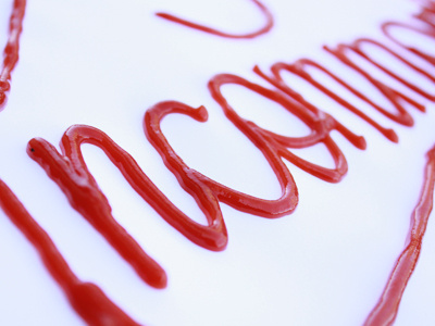 Hand-drawn ketchup type