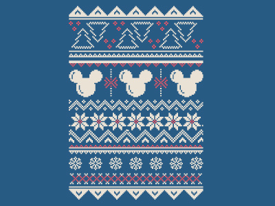 Disney Holiday Pattern 8 bit christmas design holiday illustration illustrator ivory julieta felix pattern pixel pixelated retro t shirt vector vintage