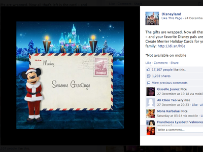 Disney Fb ad in action