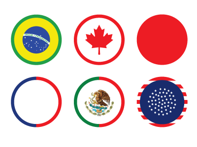 New flag system american brazil canada circles country flag france geometry hermosillo icons illustrator japan julieta felix mexico modern usa vector