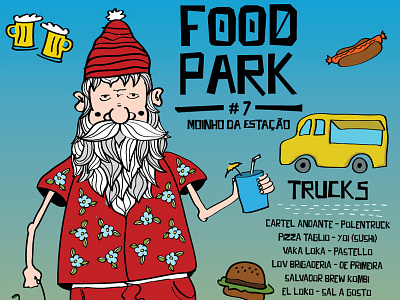 Summer Santa food park food trucks hawaiian t shirt park santa santa claus summer summer santa