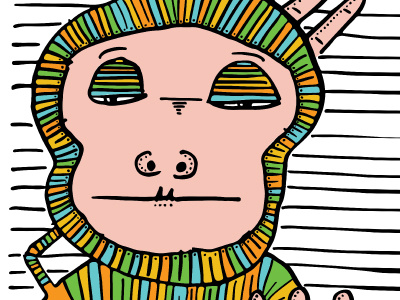 Colorful Monkey ape chimp illustration colorful mokey monkey monkey illustration