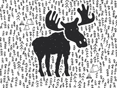Moose_1 campfire forrest moose moose illustration wild animal woods