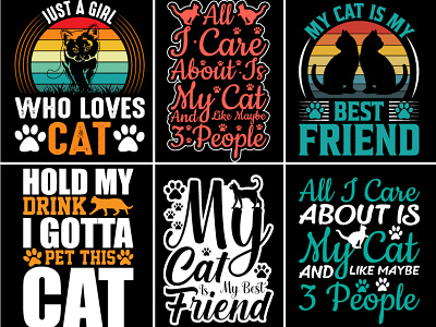 Cat T-Shirt Design catlife catlover catlovers cats catstagram custom instacat kitten kitty t shirt design typography vector ventage