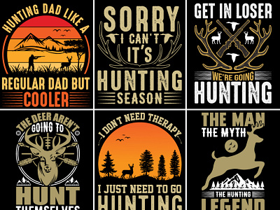 Hunting T-Shirt Design custom fishing hunt hunter hunting jagd jakt nature outdoors t shirt typography vector ventage