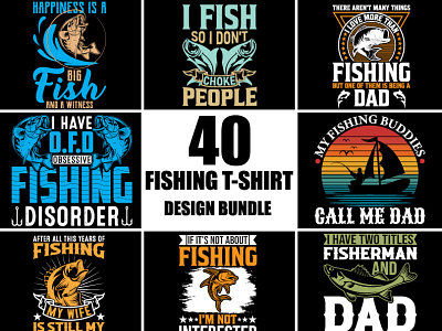 Fishing T-Shirt Design Bundle bassfishing carpfishing catchandrelease custom fish fishing fishinglife nature outdoors t shirt typography vector ventage
