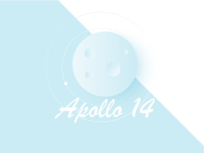 Apollo 14 illustration minimal minimalism moon space vector