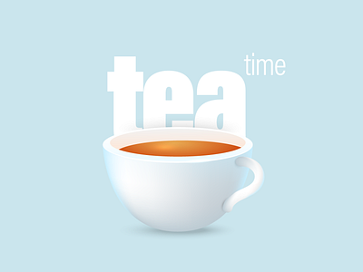Tea time illustration minimalism vector