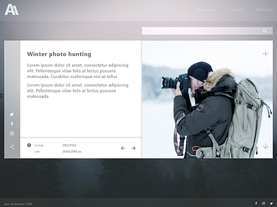 Photo card for buyer page portfolio site web design