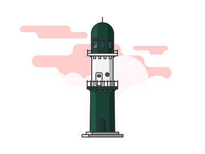 Green lighthouse icon illustration lighthouse outline