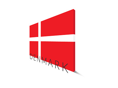 Denmark flag in isometric perspective flag isometric logo minimalism