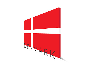 Denmark flag in isometric perspective