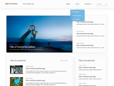 Travel blog or society design minimalism ui web