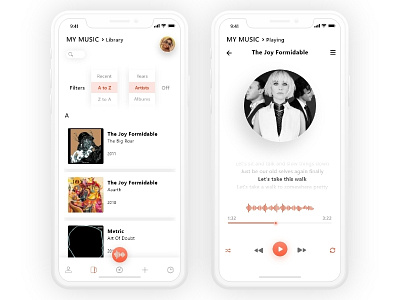 Music app app iphone 10 minimalism music music app ui ux