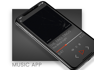 Music App Dark app dark app minimalism mobile music music app player ui