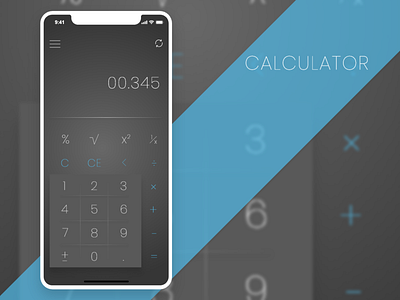 Calculator calculator dark minimalism mobile ui