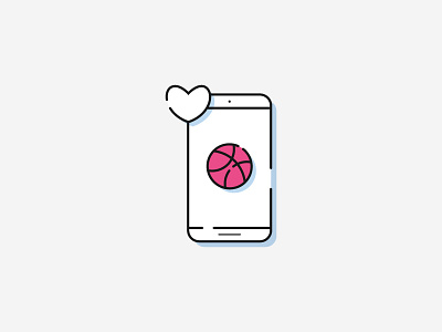 Dribbble app design icon logo minimalism mobile outline vector