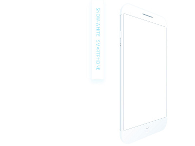 Snow-white smartphone device illustration minimalism mobile smartphone vector white