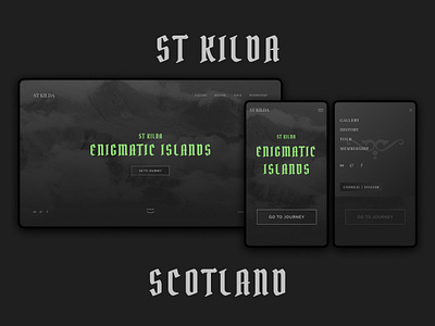 St Kilda. Enigmatic islands. dark design history minimalism mobile scotland tour tourism ui ux web