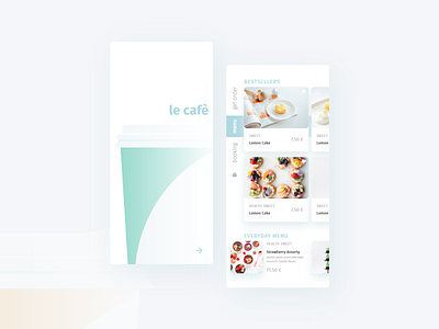 Cafe app app bistro cafe café design food minimal mobile ui web