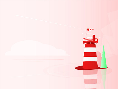 Small lighthouse coast composition illustration landscape lighthouse minimal sea vector