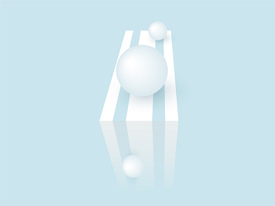 Falling down white spheres. Simple forms in 3d perspectiv 3d abstract blue background clean element empty figure futuristic geometric geometry minimal minimalism object perspective grid shape simple sphere structure template vector