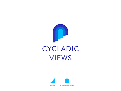 CYCLADIC VIEWS blue brand branding cyclades elegant europe fresh greece identity illustration logo managment properties santorini visual