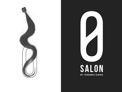 Θ Salon // Logo design beauty curly elegant hair hairdresser identity luxury negative salon