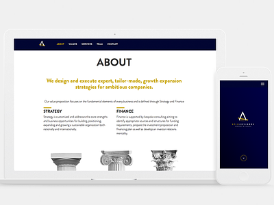 Spin Advisors - Responsive Website blue elegant finance gold layout one page responsive scroll strategy