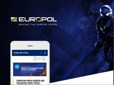 Europol Website Redesign blue europe european europol interaction list navigation organisation redesign structure ux website